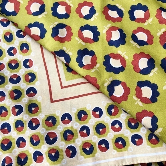 Vintage 60s Mod Scarf Poly Square Headscarf Neckerchief - Picture 1 of 5